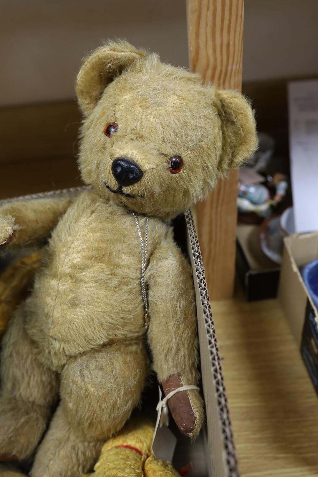 Six British Teddy Bears including Sooty puppet and Pedigree